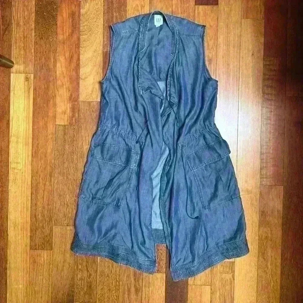 GAP | Long “denim” lyocell vest size small  (fits larger)